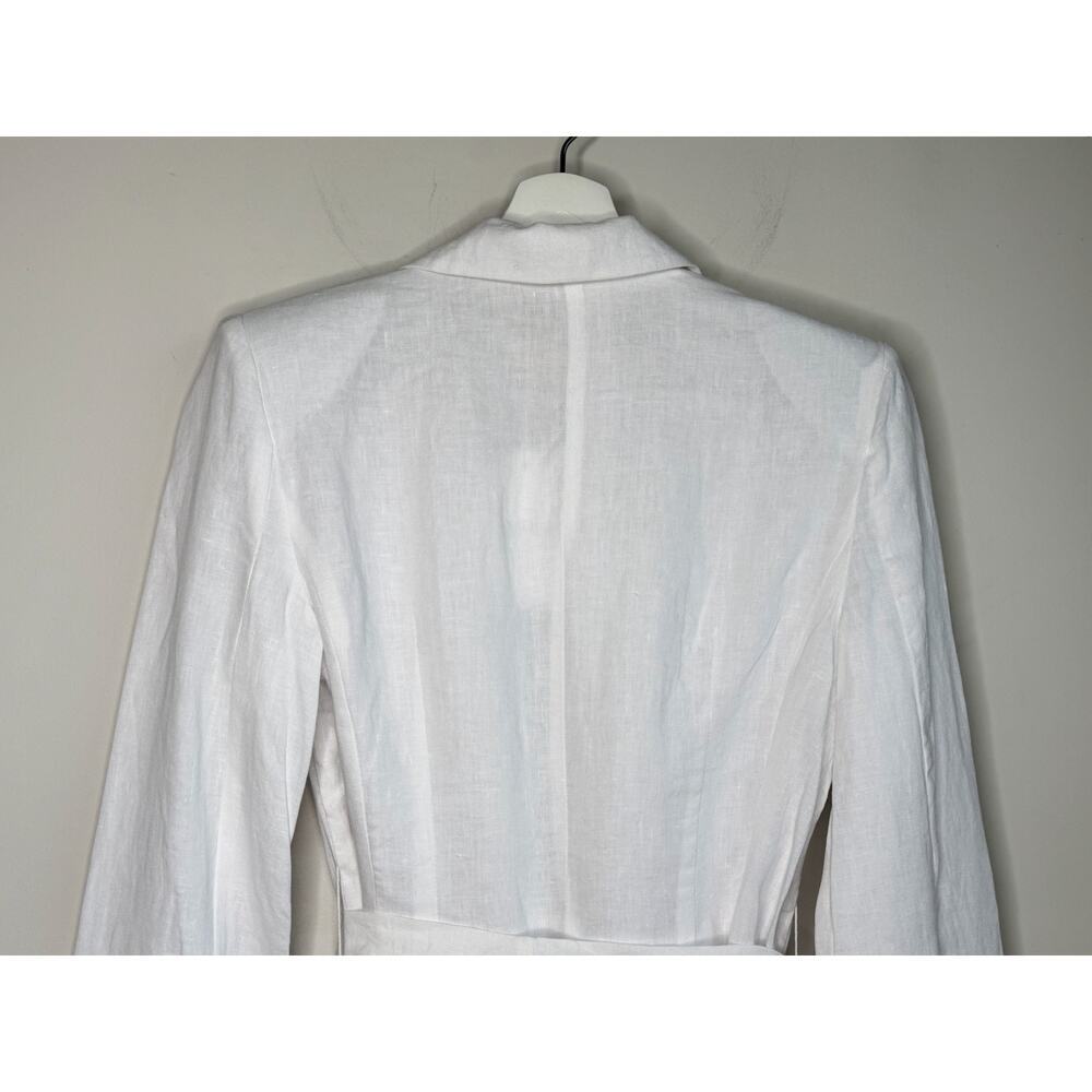 Rumer Lou Lou Long Sleeve Notch Lapel Mini Blazer Dress White Linen Size XS NWT - Picture 10 of 11
